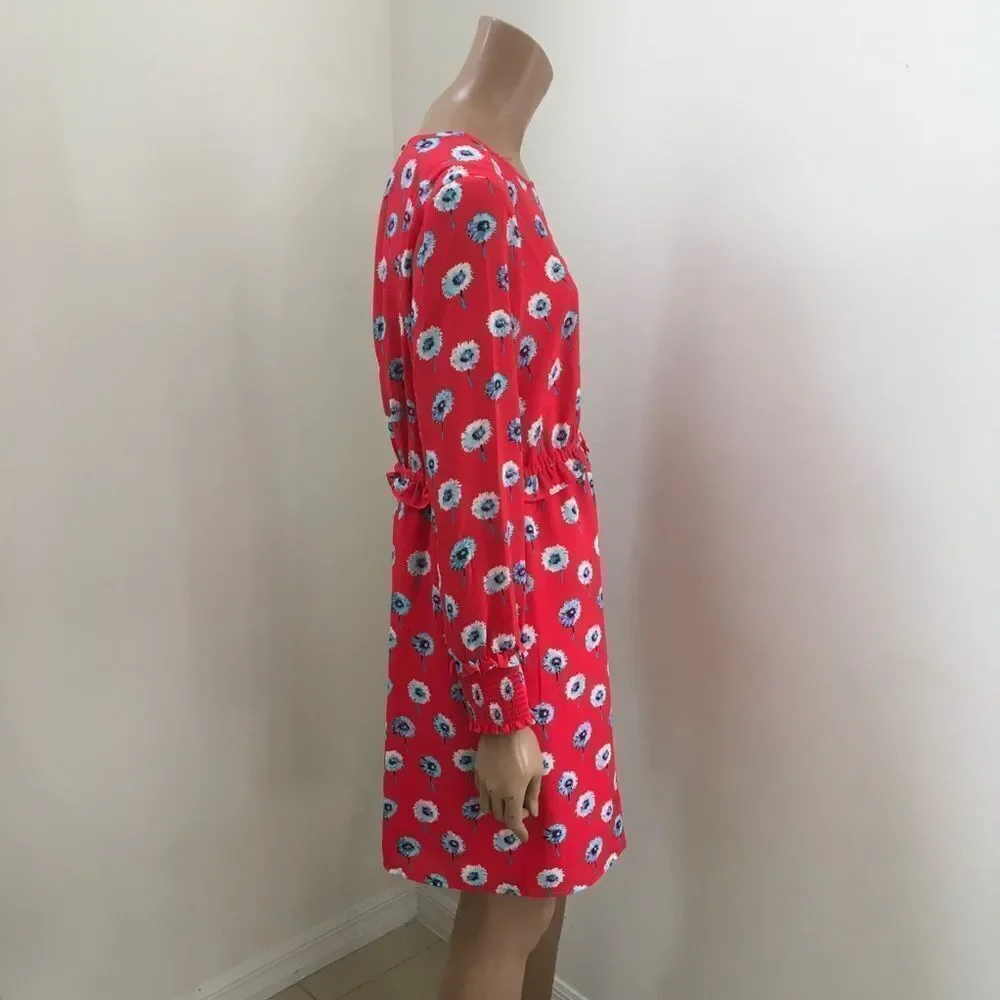 J. Crew floral ruffle long sleeves mini dress 8